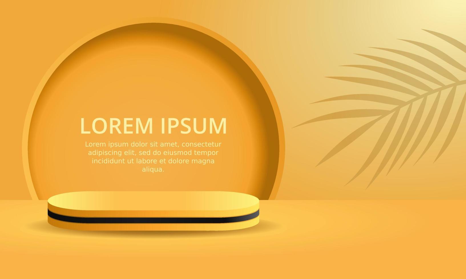 3d orange podium product display vector