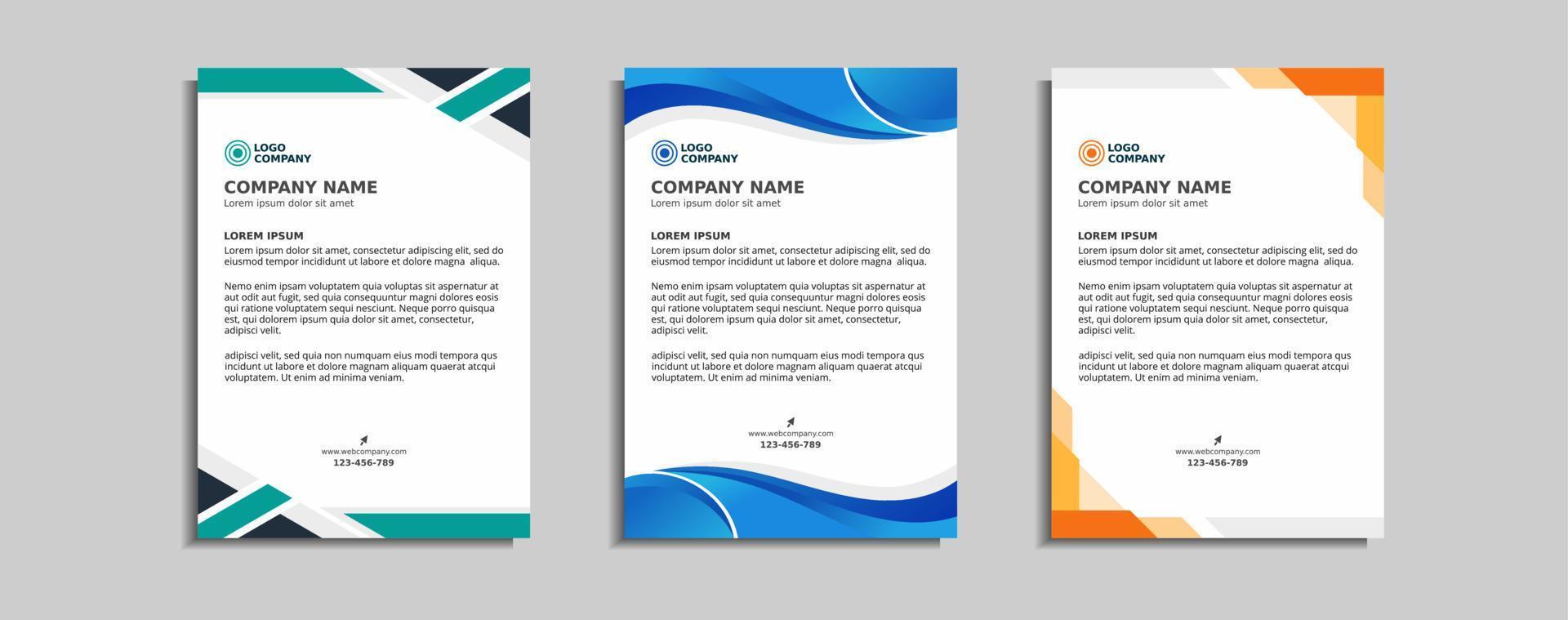 modern corporate letterhead template design vector