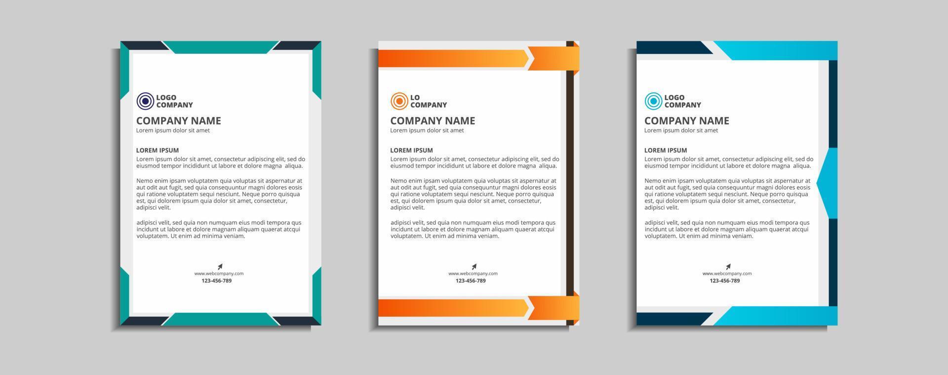 modern corporate letterhead template design vector