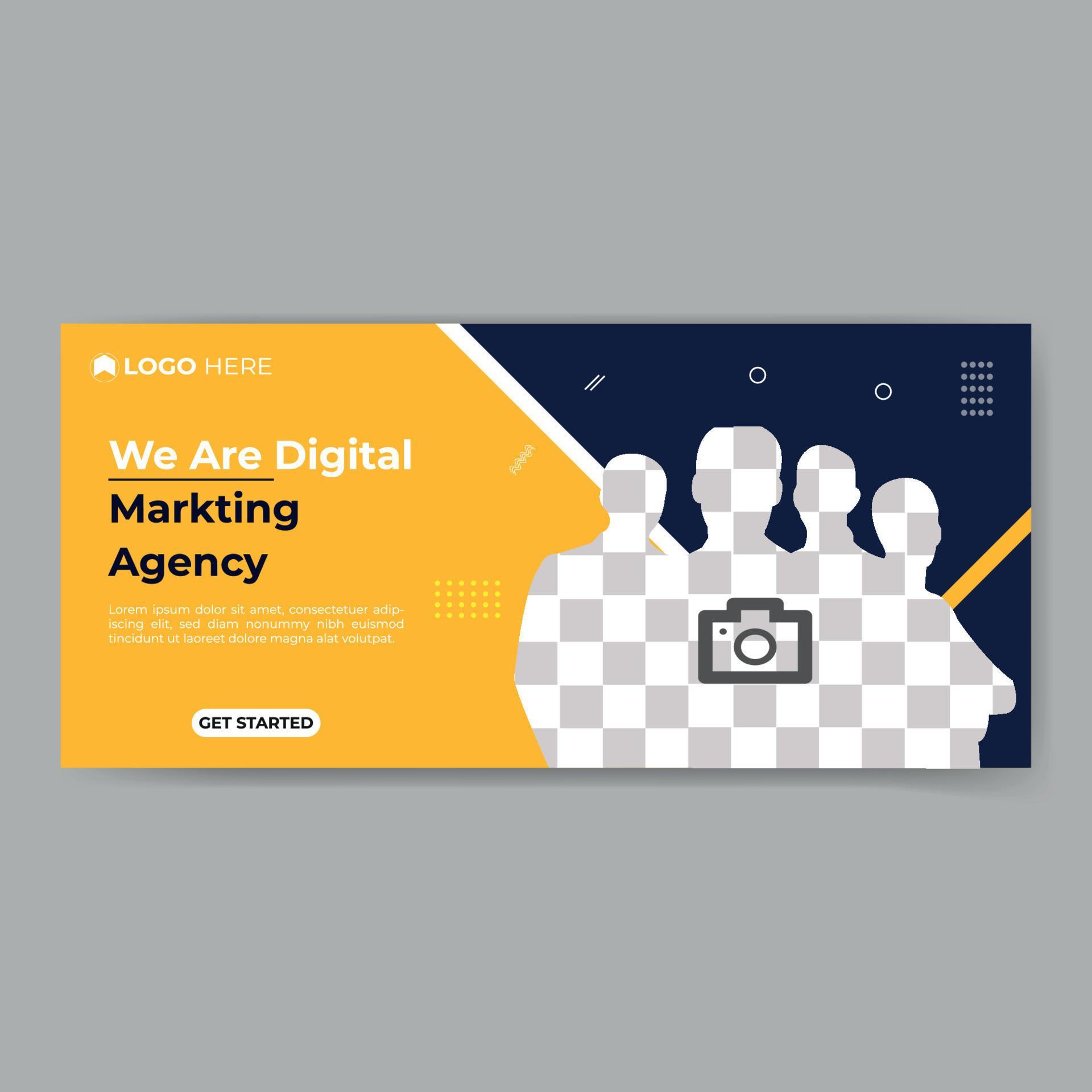 Digital Marketing Agency Social Media Cover Design 5379532 Vector Art ...