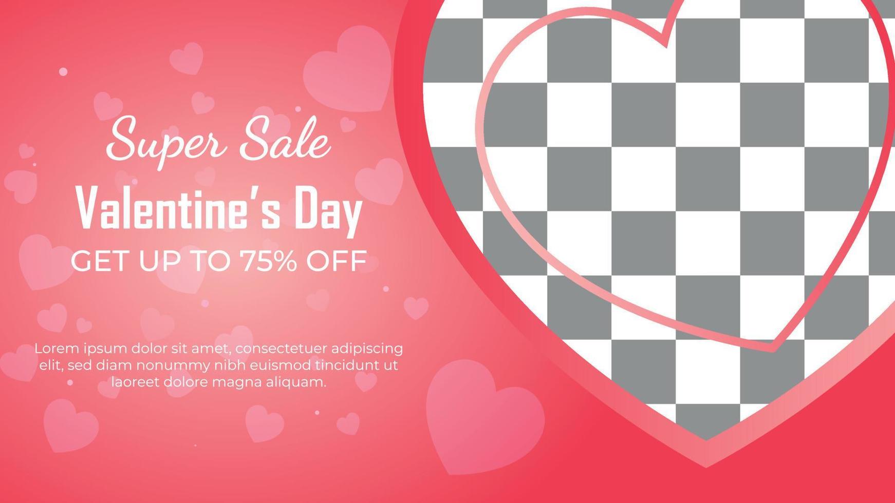 valentines day super sale design vector