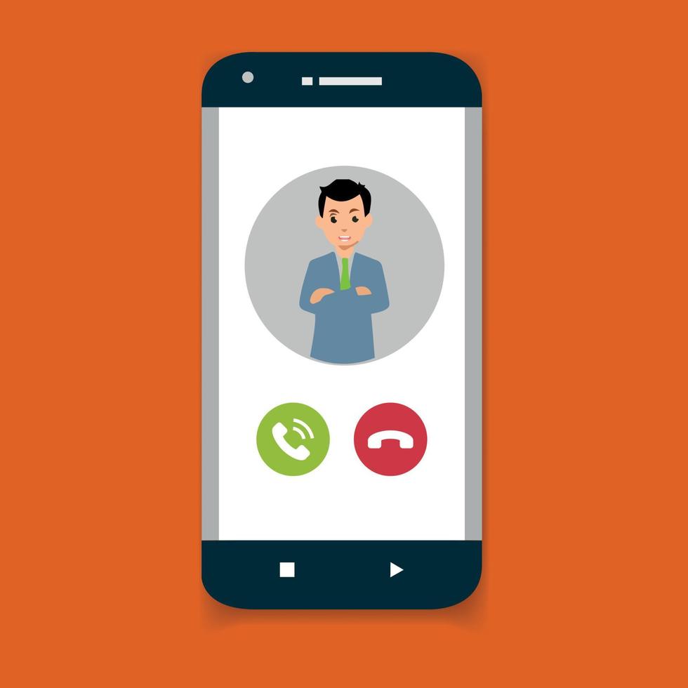 Mobile Phone icon with incoming call and Photo vector