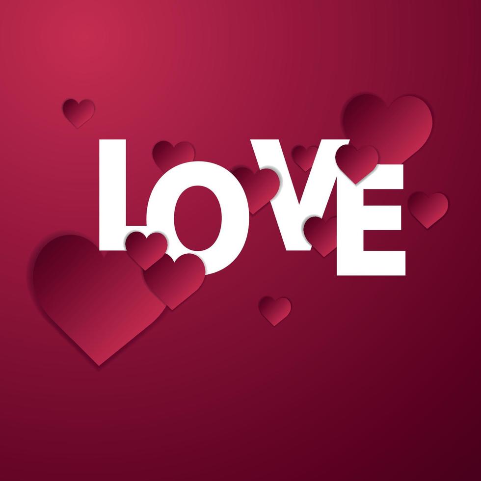 stylish Love text with hearts for valentines day full vector