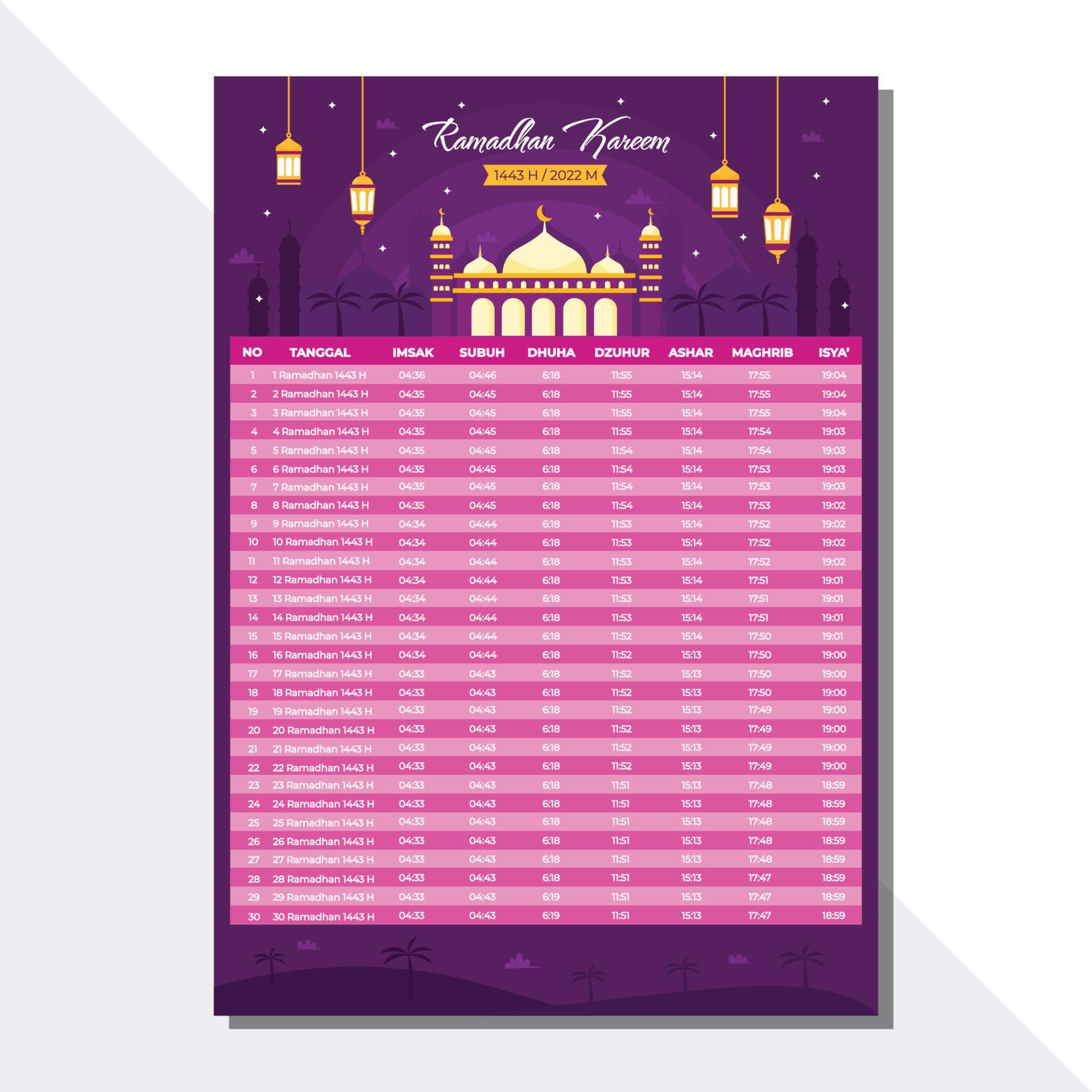 Fasting Month Calendar Template 5379579 Vector Art at Vecteezy