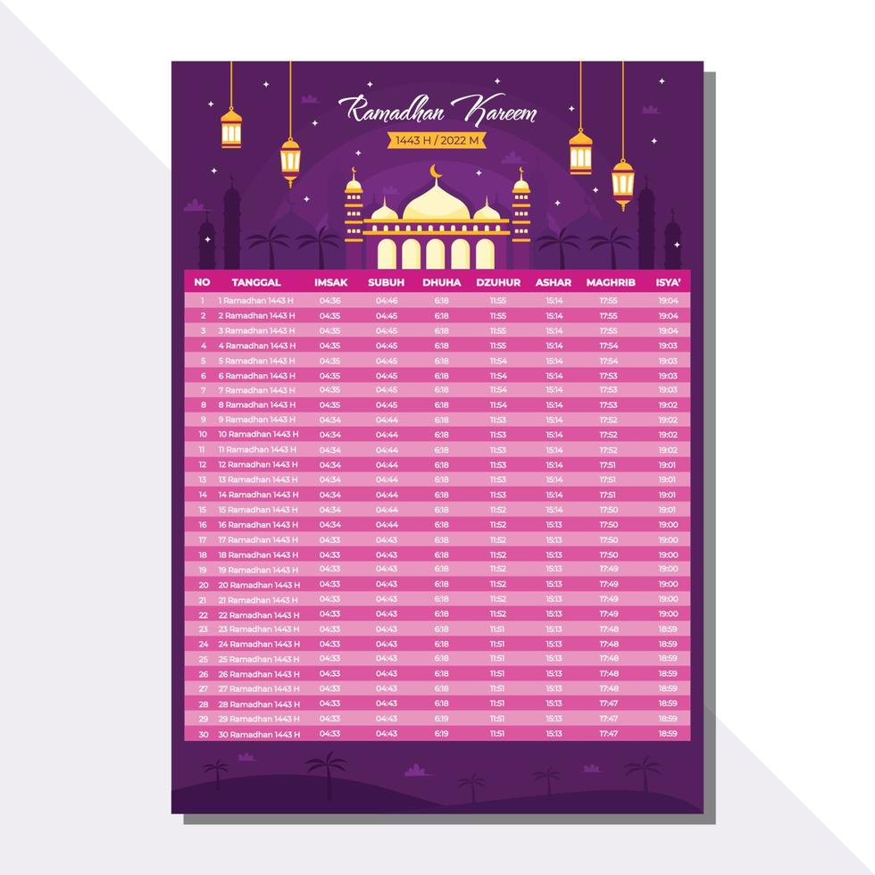 Fasting Month Calendar Template 5379579 Vector Art at Vecteezy