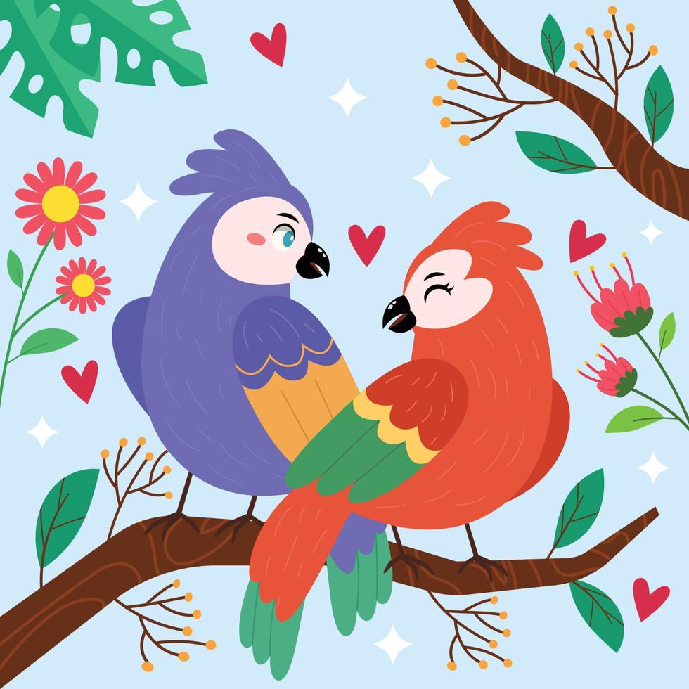 A Pair Of Birds In Spring vector