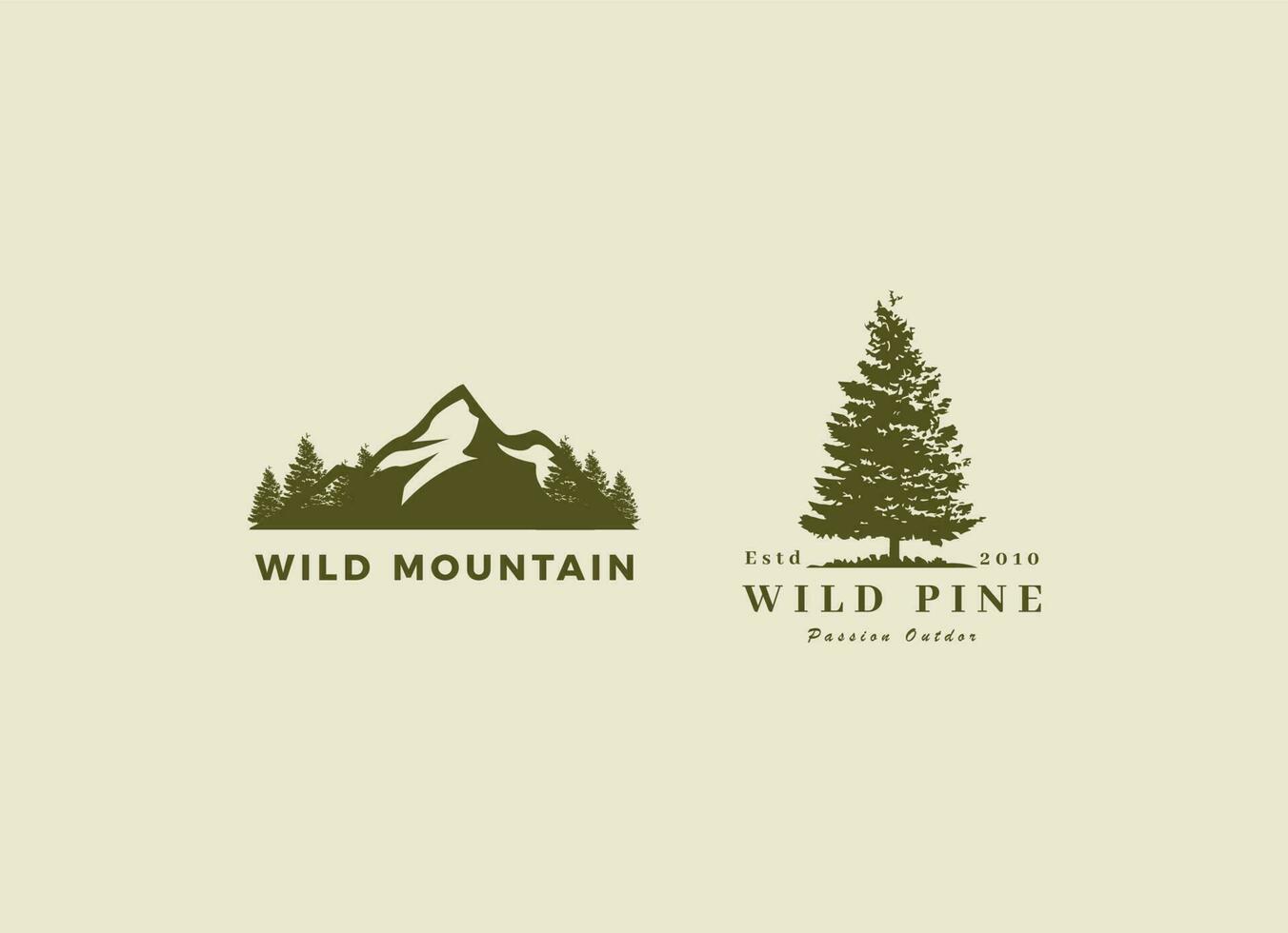 Pine Tree  logo designs template vector