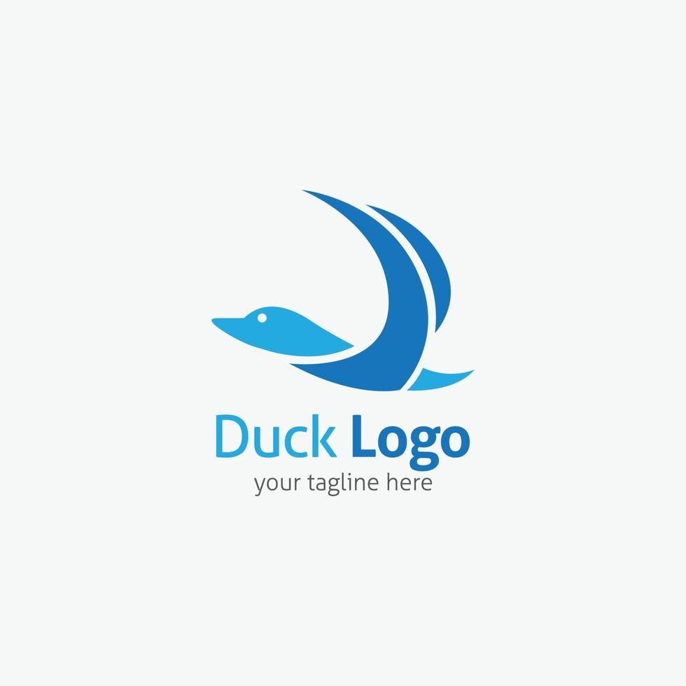 Duck Logo Design Template. Vector Illustration