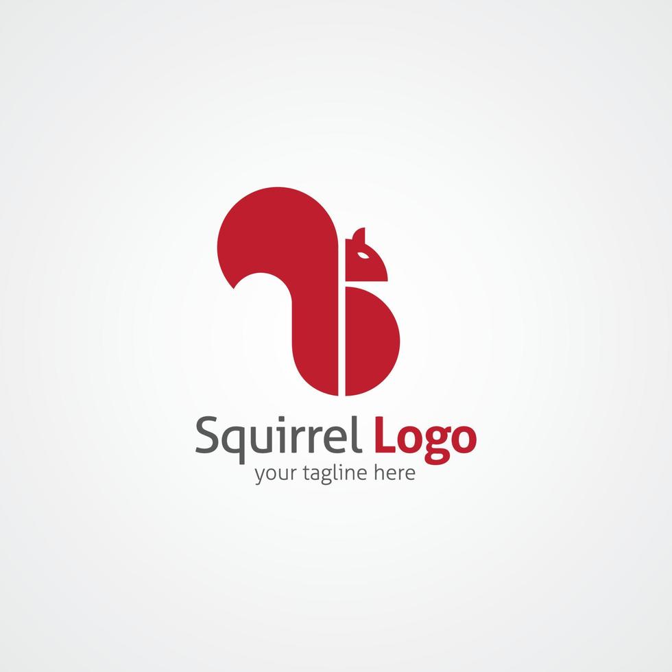 Squirrel logo design template. Vector Illustration