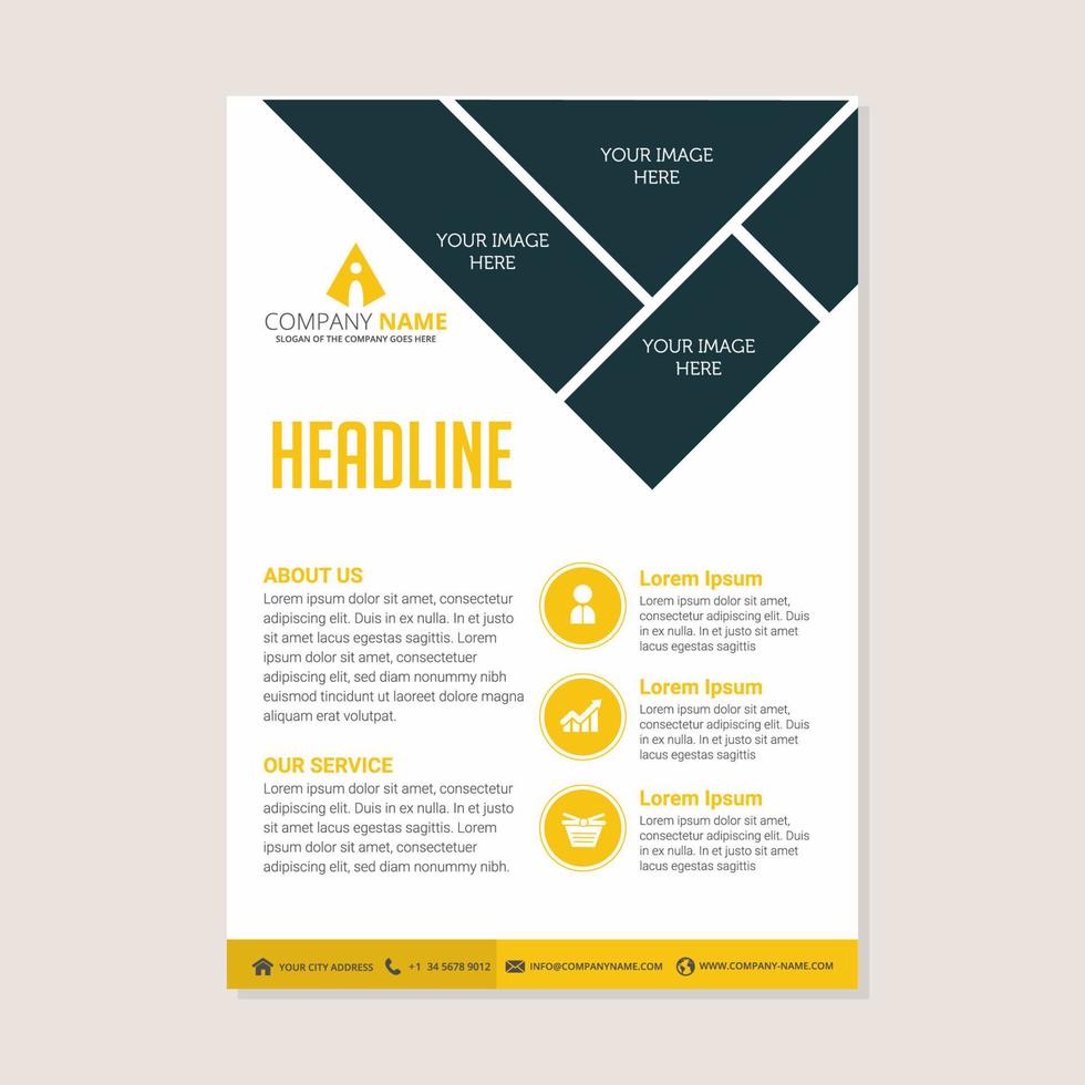 Corporate business annual report brochure flyer design vector