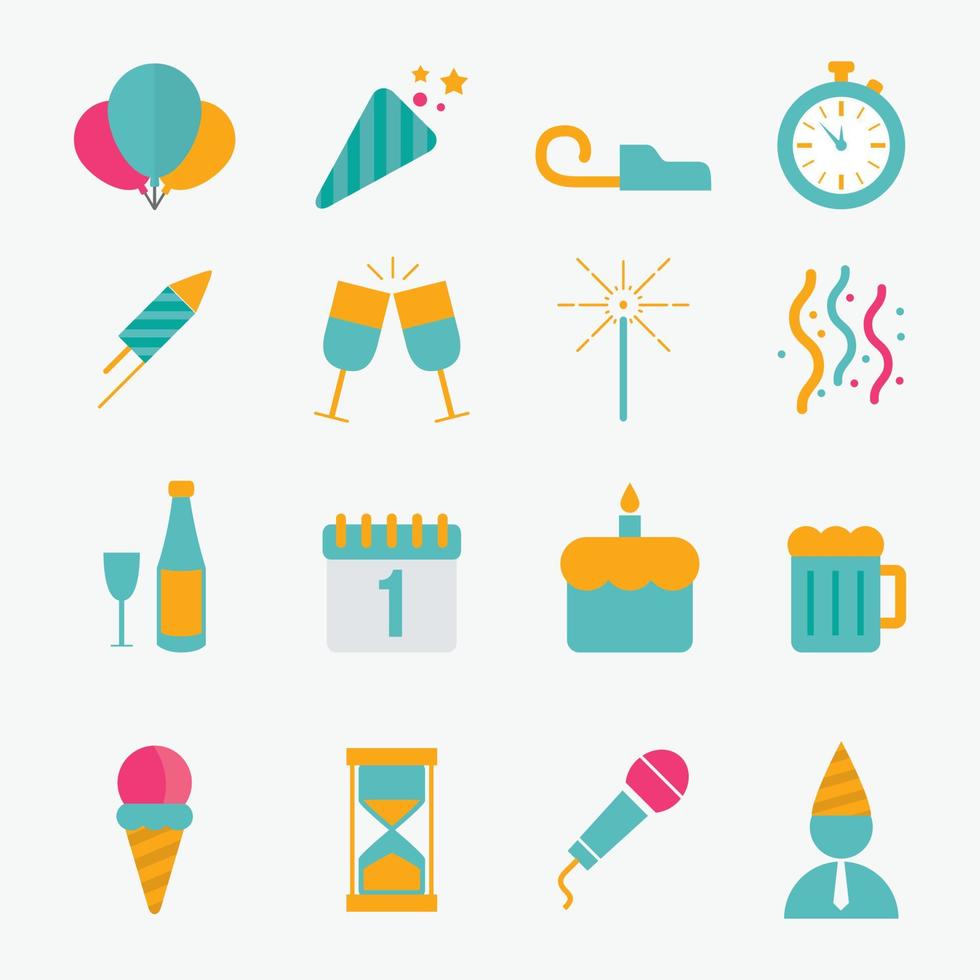 New Year Icon Vector Design Illustration