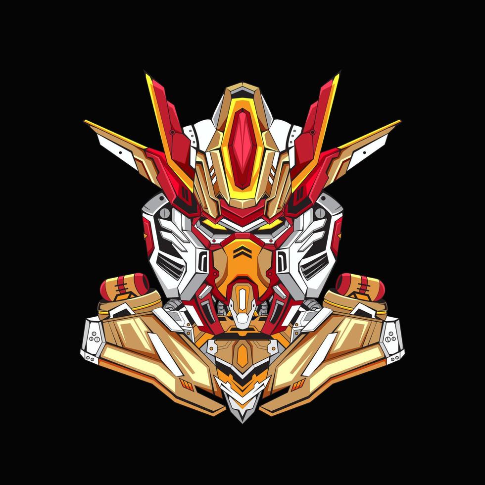 gundam mascota robótica logo vector