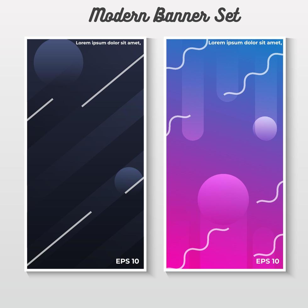 conjunto de banner moderno e informe anual conjunto de ilustración vector de capa de papel abstracto