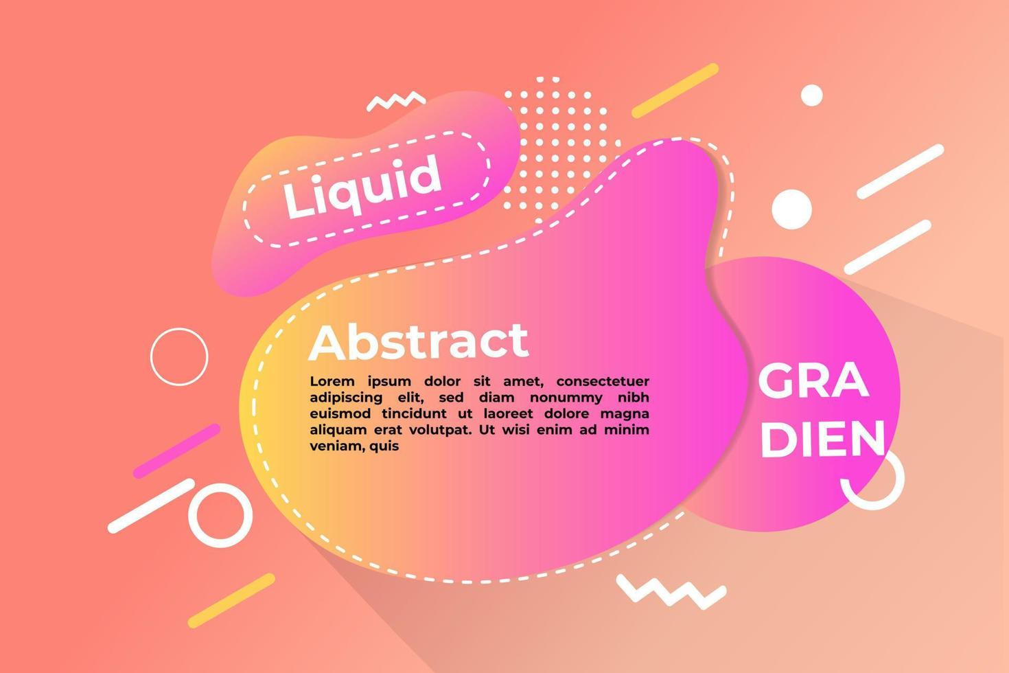 abstract gradient liquid background color banners. Flat geometric shapes of different colors with black outline.  Template ready for use in web or print design vector