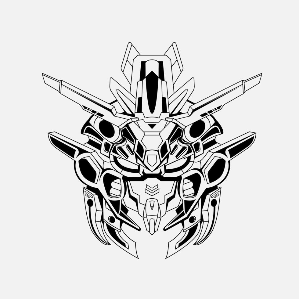 gundam mascota robótica logo vector