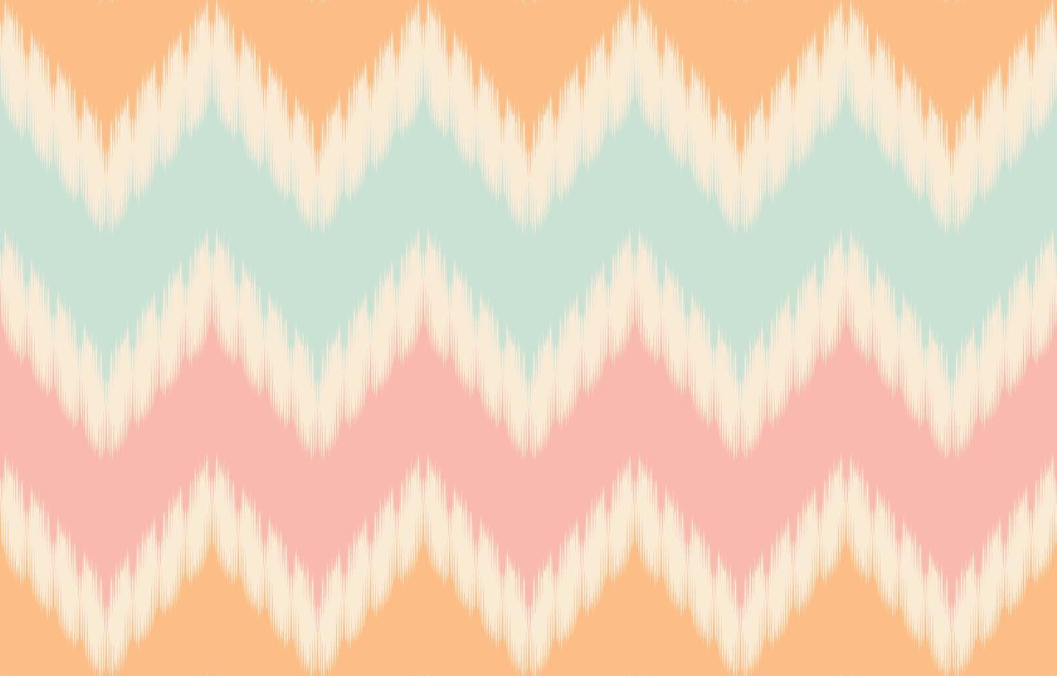 pastel abstracto étnico ikat. patrón impecable en chevron, bordado popular y estilo mexicano. estampado de adornos de arte geométrico azteca.diseño para alfombra, papel tapiz, ropa, envoltura, tela, cubierta vector