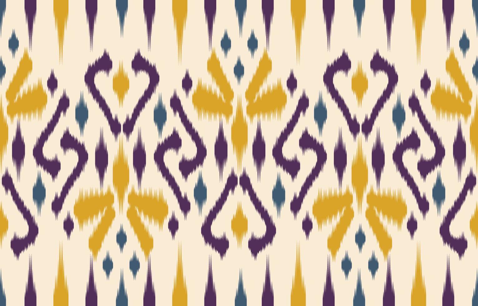 arte abstracto étnico ikat. patrón impecable en estilo tribal, bordado folclórico y mexicano. estampado de adornos de arte geométrico azteca.diseño para alfombras, papel pintado, ropa, envoltura, tela, cubierta, textil vector