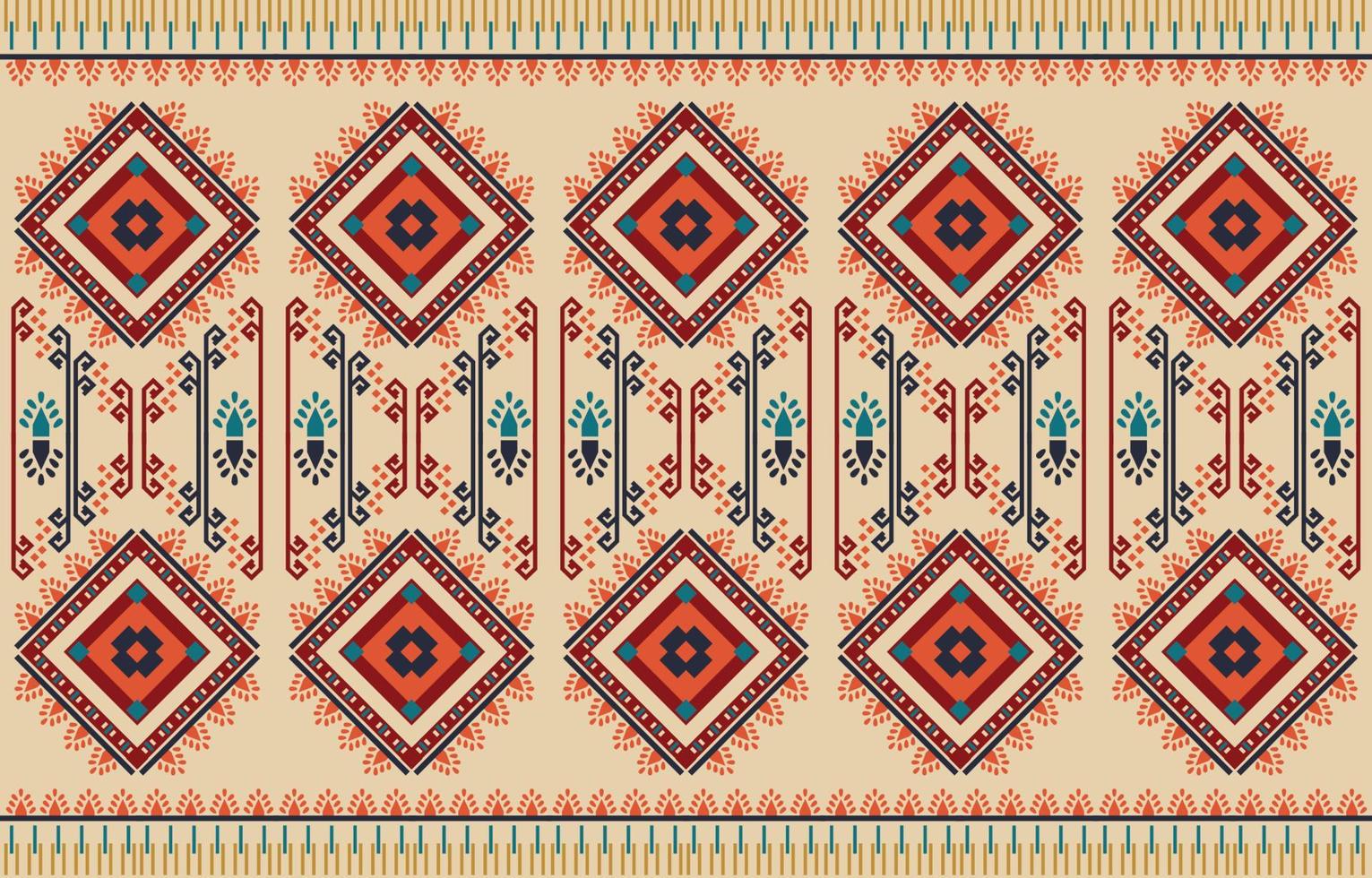 arte de patrón cuadrado abstracto étnico. patrón impecable en bordado tribal, folclórico, estilo de tela tribal. estampado de adornos de arte geométrico azteca.diseño para alfombras, prendas de vestir, envolturas, telas, cubiertas, textiles vector