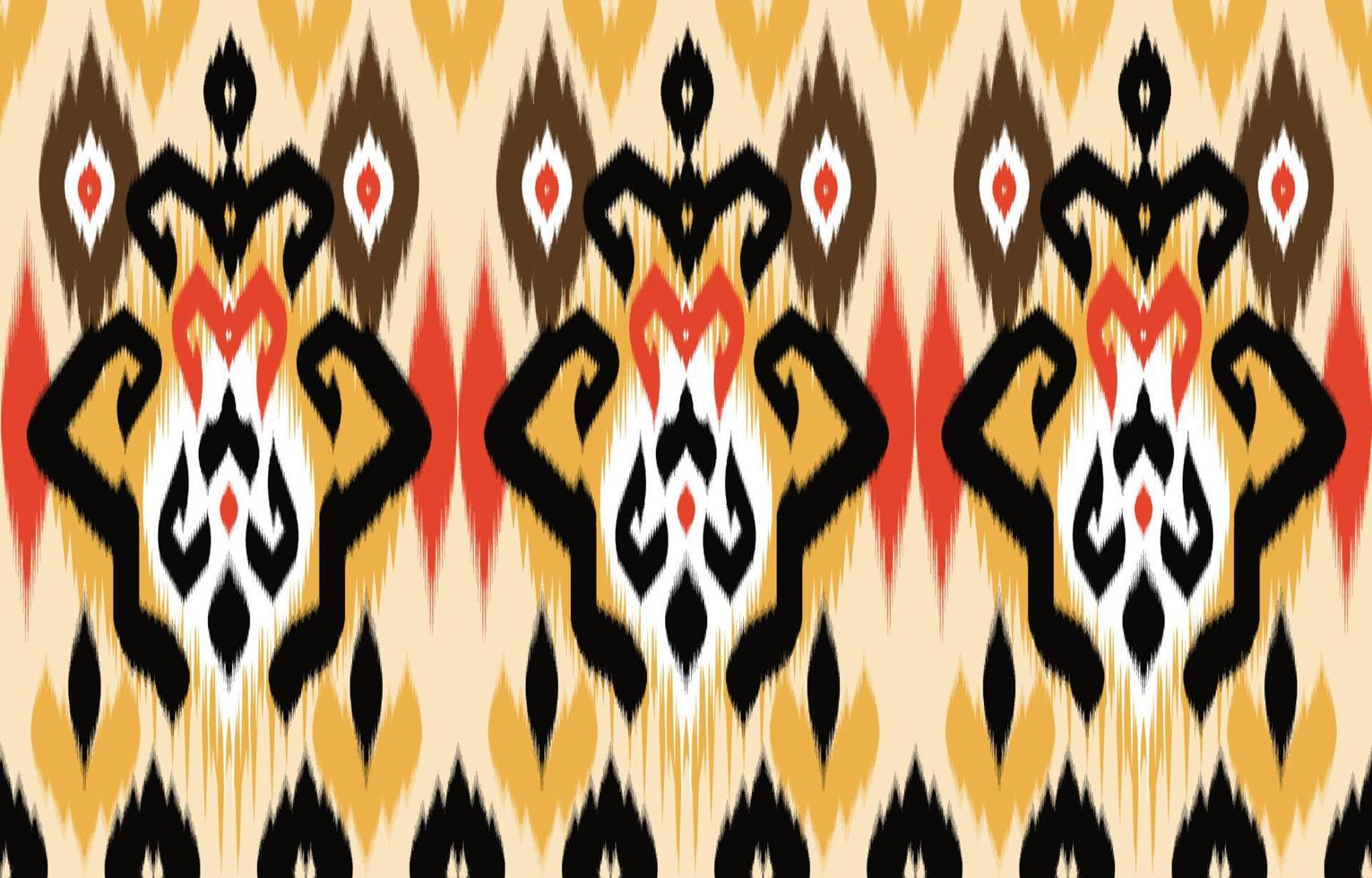 ikat étnico arte africano abstracto. patrón impecable en estilo tribal, bordado folclórico y mexicano. estampado de adornos de arte geométrico azteca.diseño para alfombra, papel tapiz, ropa, envoltura, tela, cubierta vector