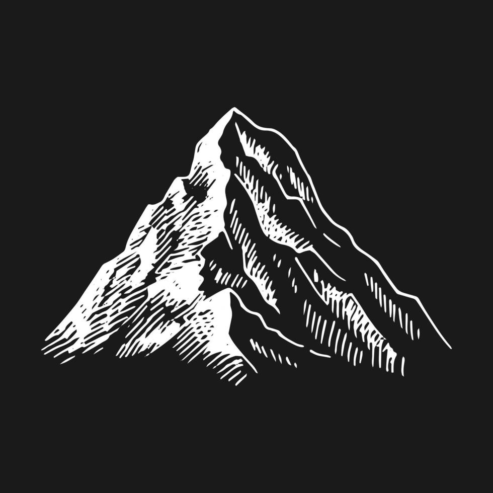 Mountain. Hand drawn illustration converted to vector. vector