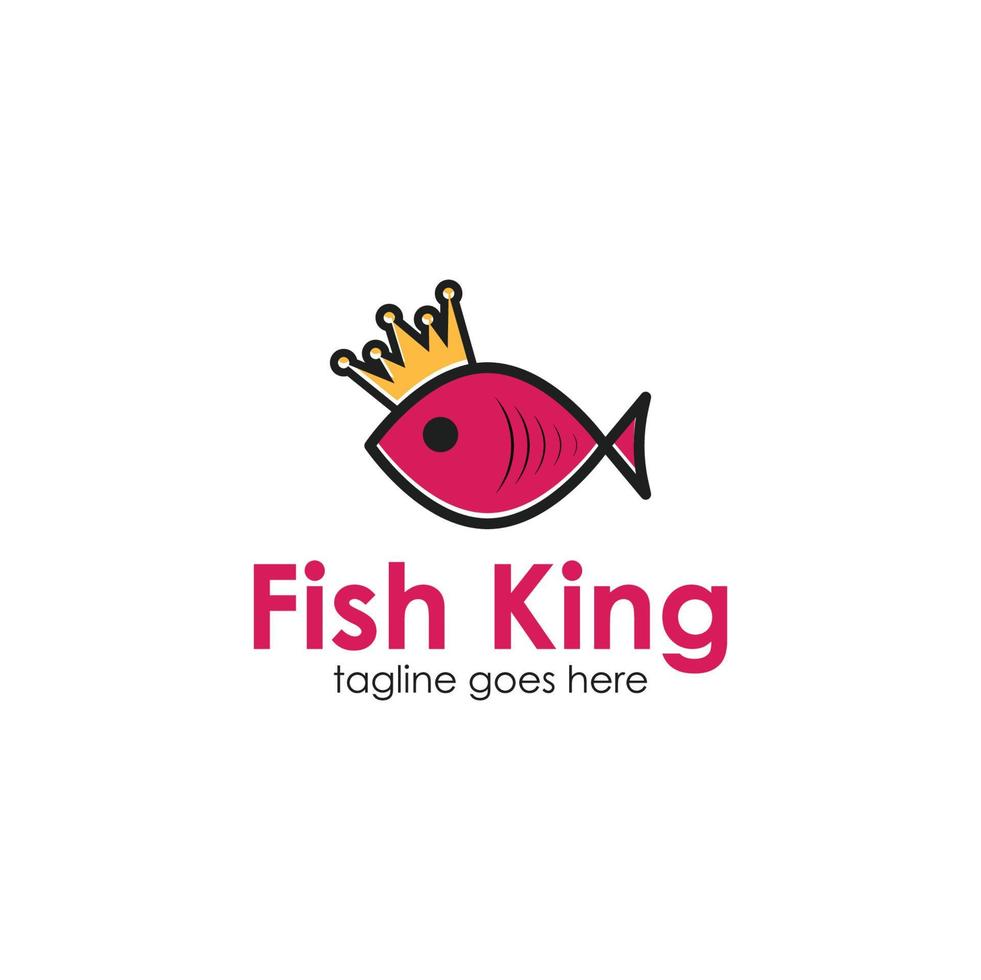 Fish King Logo Design Template vector