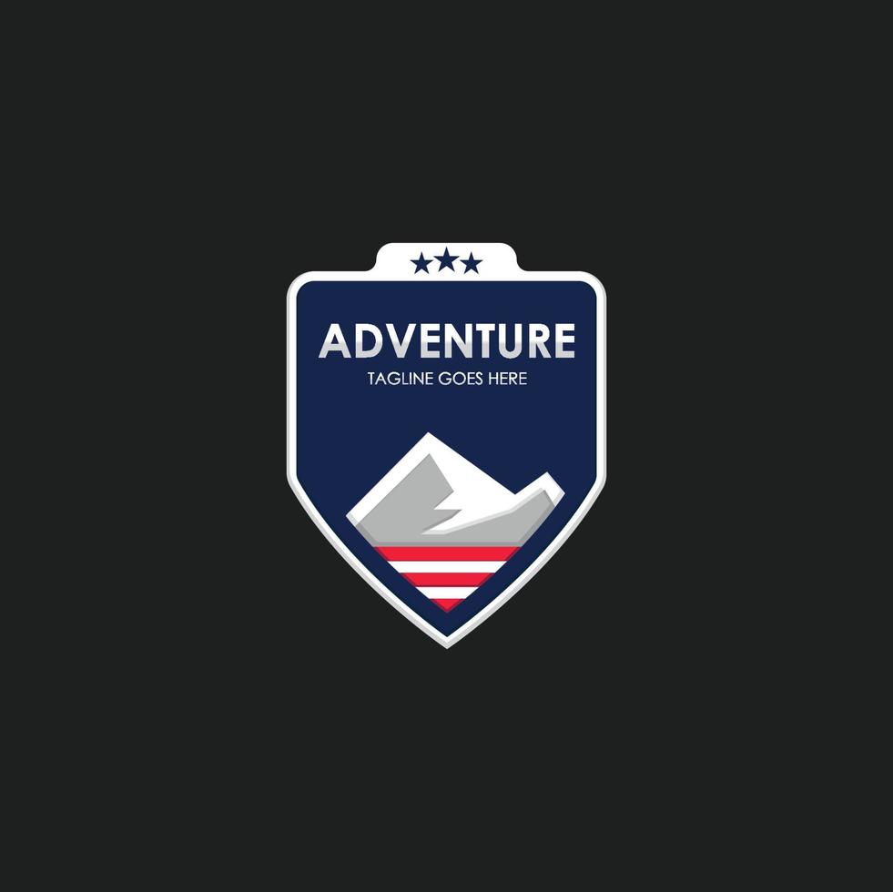 Adventure logo design template with badge, emblem, and elegant concept. perfect for business, clothing, company, mobile, adventure, traveling, hiking, outdoor, store, etc. vector