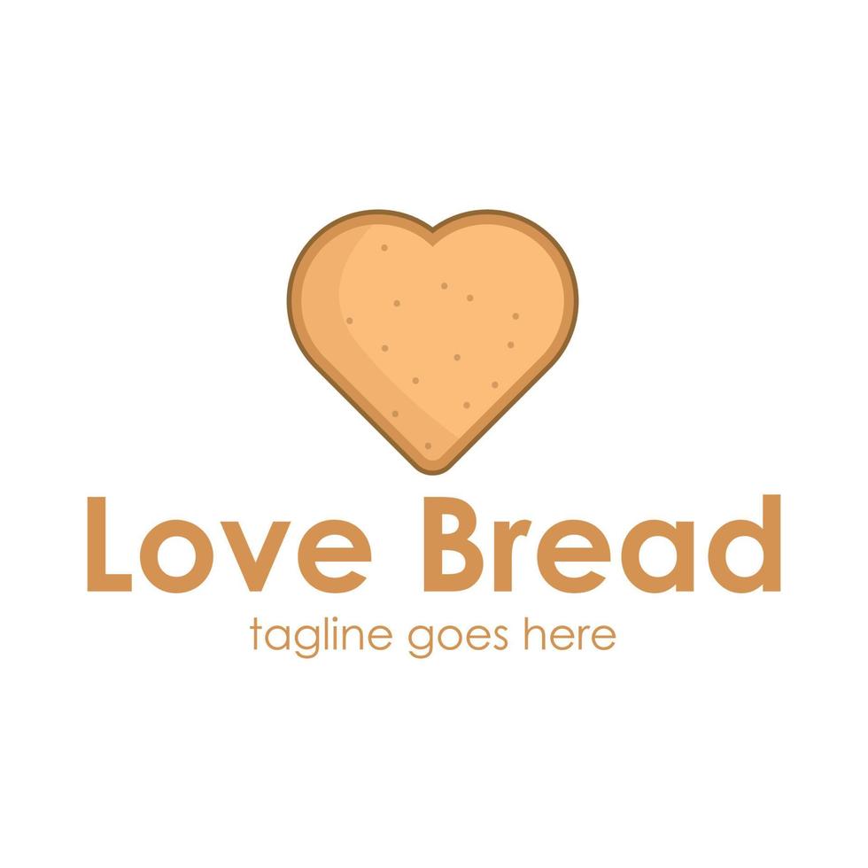 Love Bread Logo Design Template vector