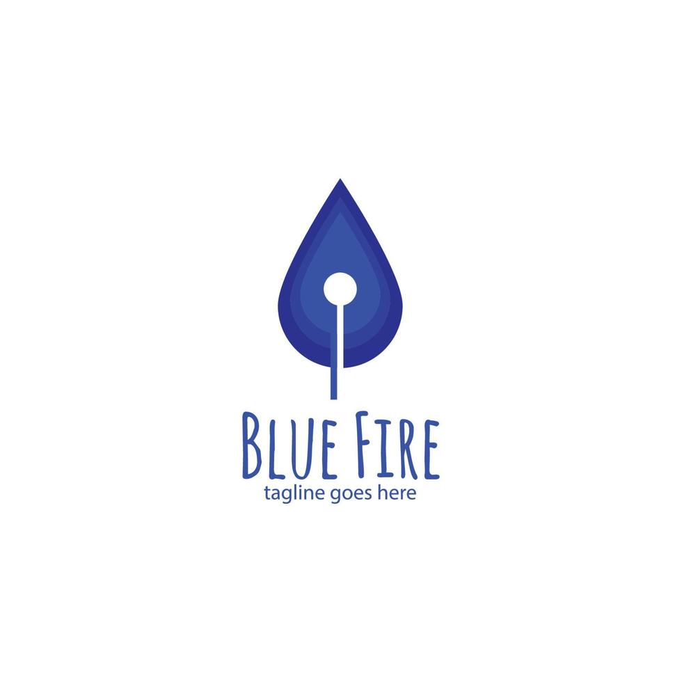 plantilla de diseño de logotipo de fuego azul vector