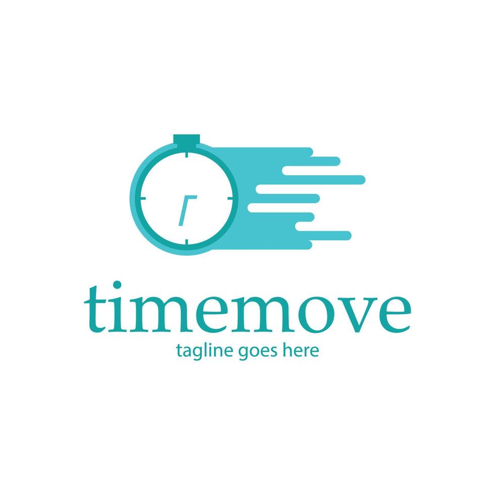 el tiempo se mueve con velocidad y la plantilla de diseño del logotipo del icono del reloj es simple y única. perfecto para negocios, móviles, iconos de aplicaciones, deportes, etc. vector