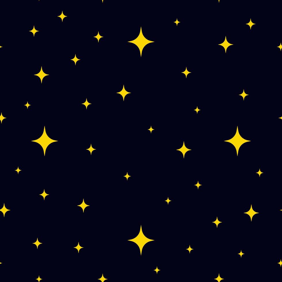 Seamless pattern Illustration of sparkling stars on a dark blue background, perfect for book covers vector