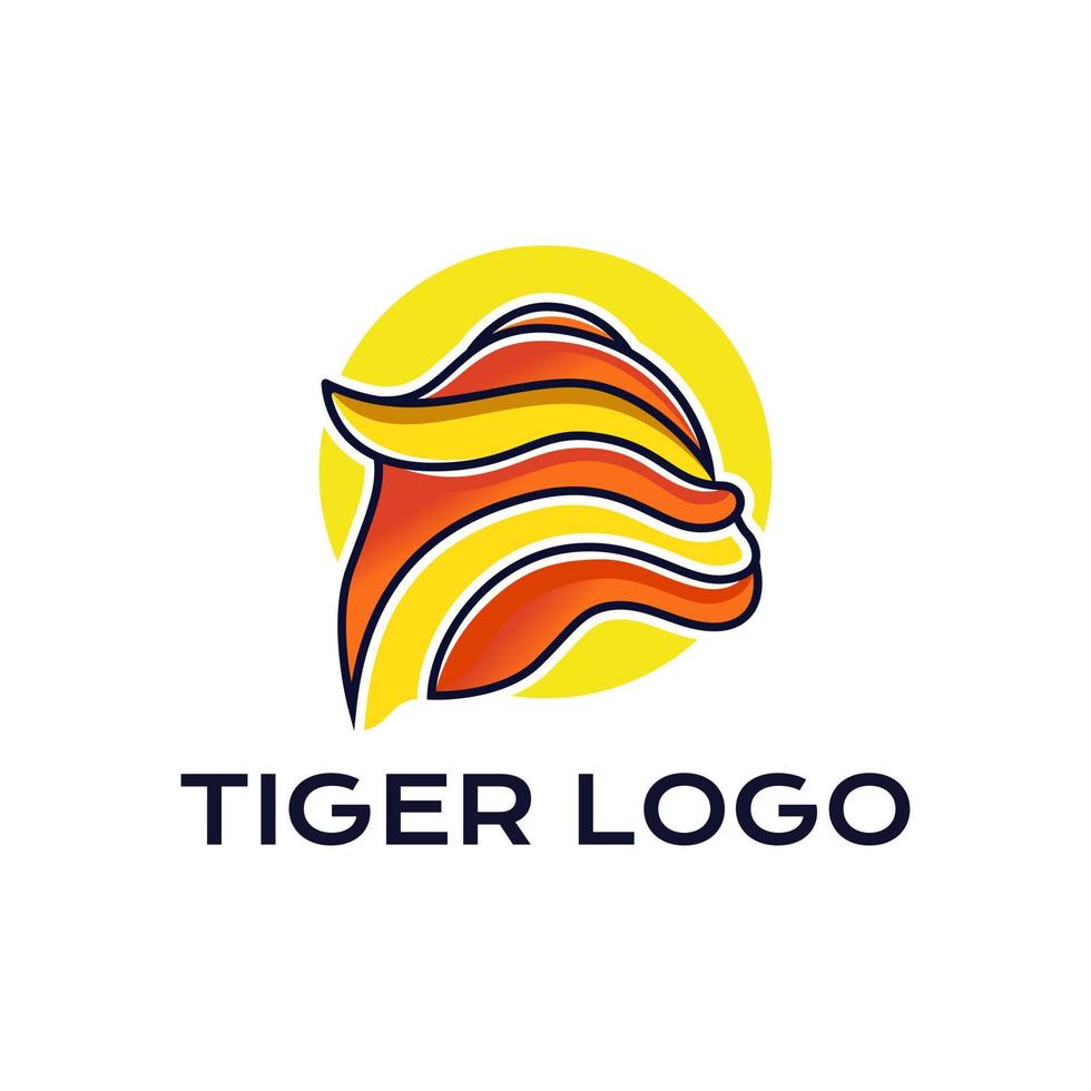 Colorful tiger logo illustration art vector