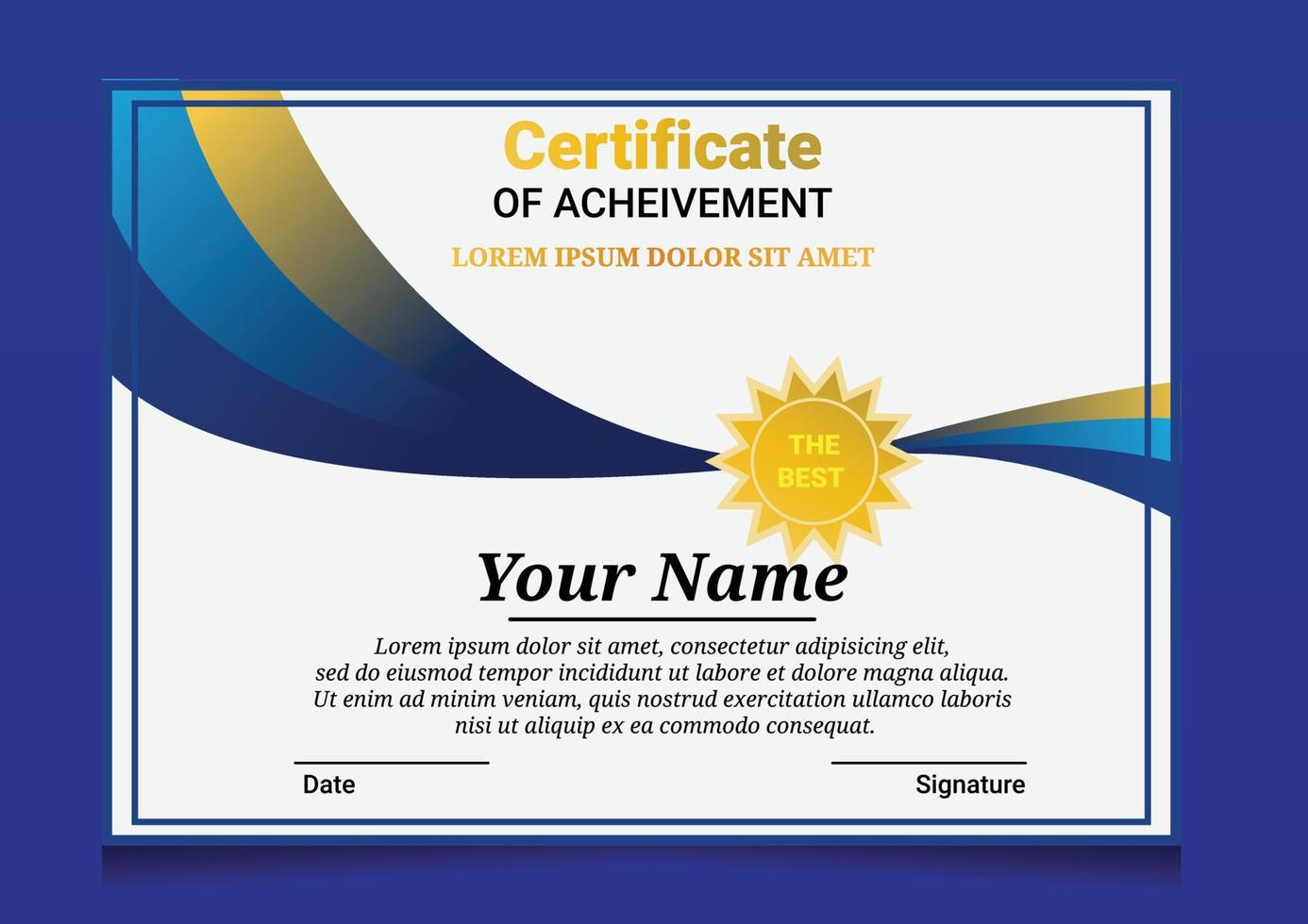 Certificate templates. Modern design diploma or gift certificate. Vector illustration.