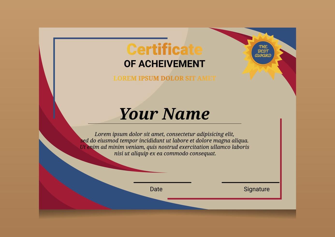 Certificate templates. Modern design diploma or gift certificate. Vector illustration.