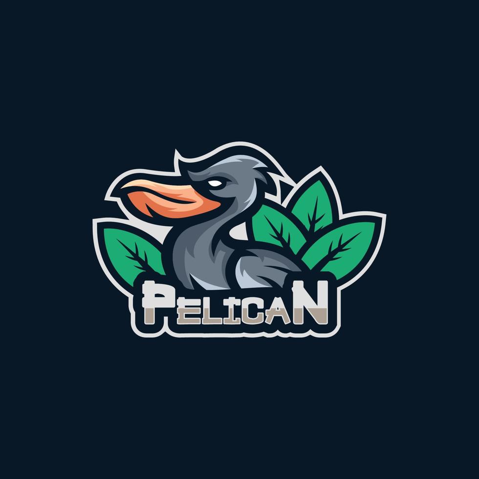 pelican esport logo design vector