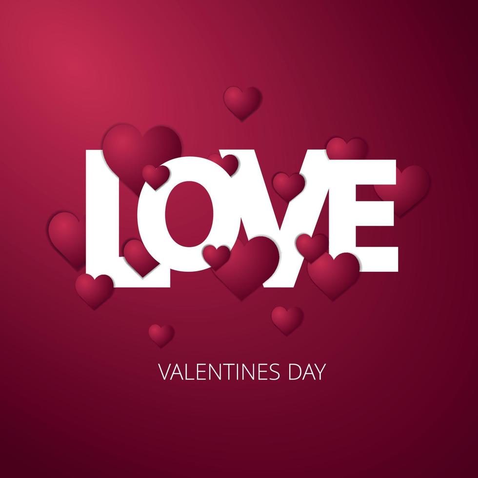 stylish Love text with hearts for valentines day full vector