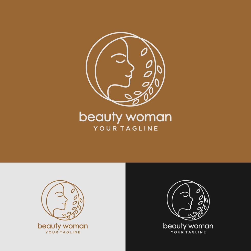 logo de mujer de belleza vector