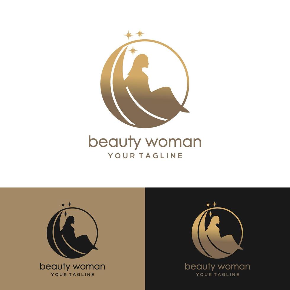 beauty woman logo vector