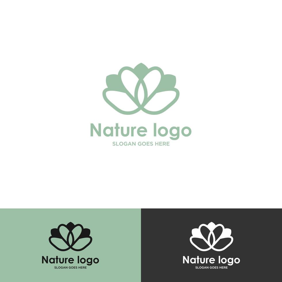 logotipo de plantas tropicales. emblema de flor circular en estilo lineal n círculo. placa abstracta vectorial para el diseño de productos naturales, floristería, cosmética, concepto ecológico, bienestar, spa, centro de yoga. vector