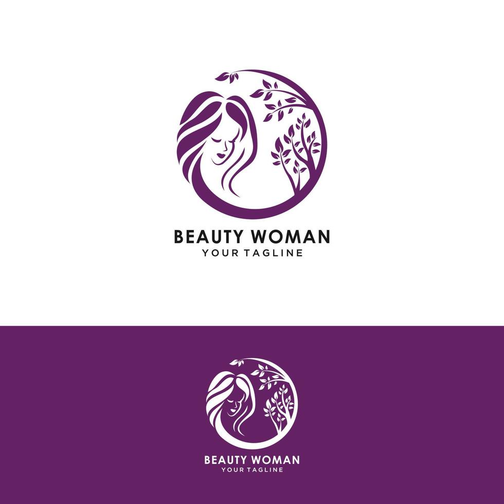 silueta de una hermosa chica con el pelo largo. buena opción para la etiqueta del logotipo, emblema, spa o salón de belleza. vector