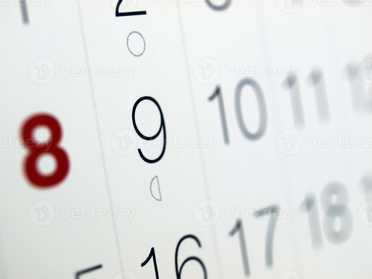 detalle de la página del calendario foto