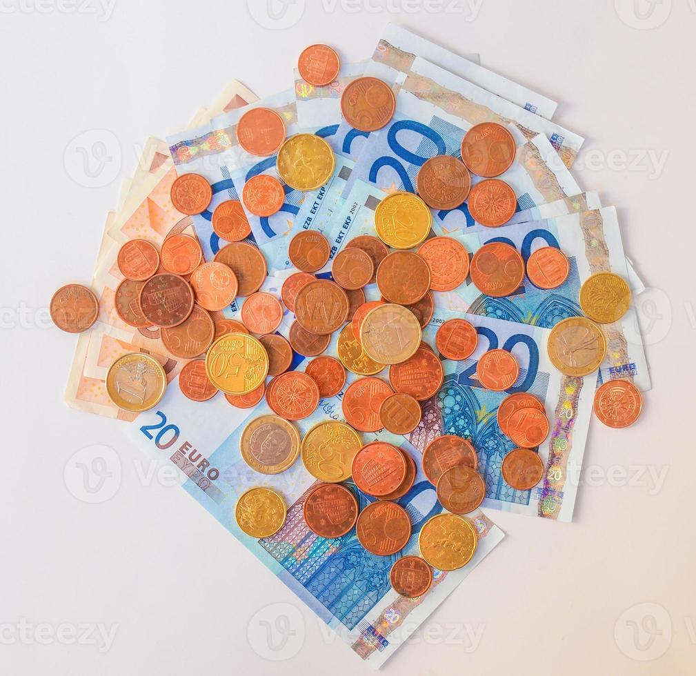 Euros coins and notes photo