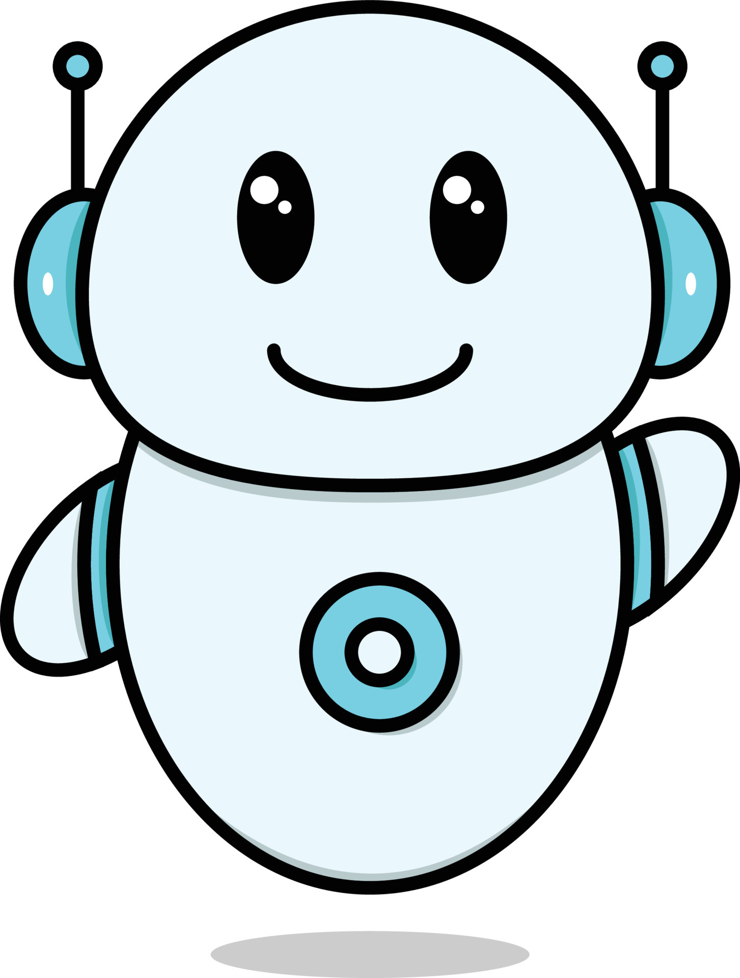 Cute Robot Vector Illustration with Happy Expression 5381497 ...
