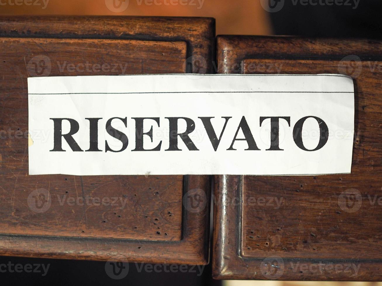 Riservato Reserved sign photo