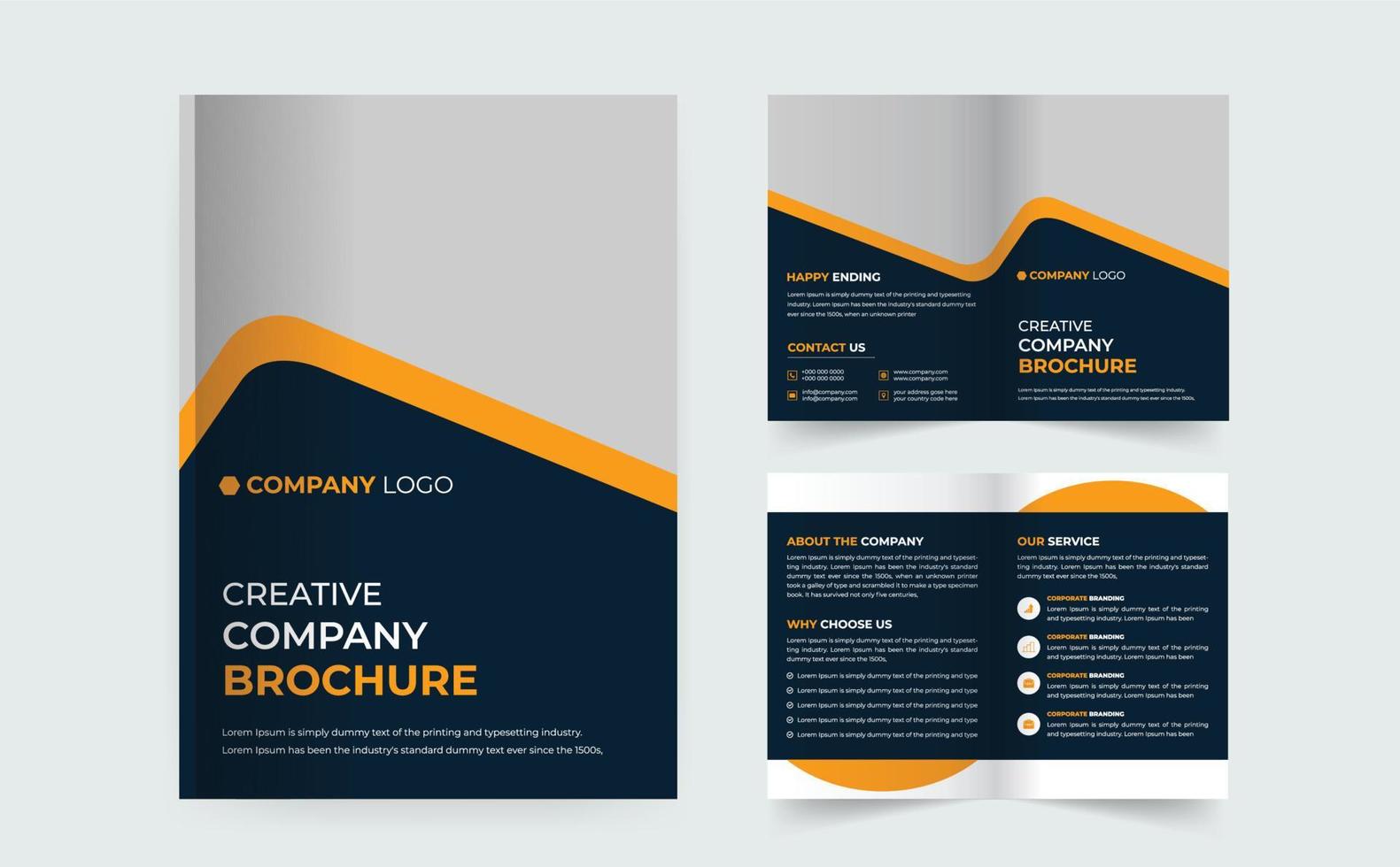 modern creative corporate business 4pg bifold brochure design template vector