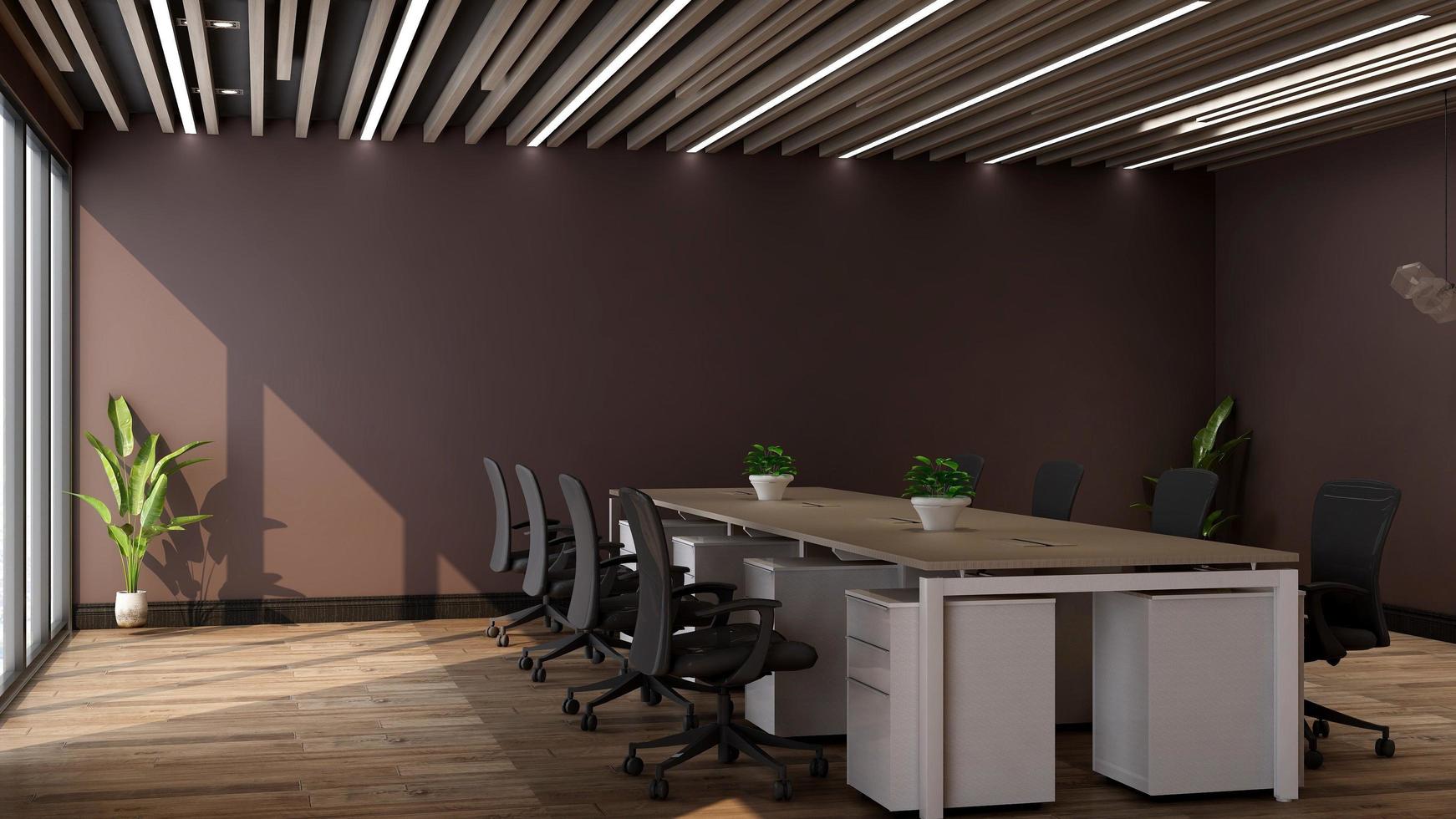 Diseño de interiores de oficina de renderizado 3d - sala de reuniones ejecutiva foto