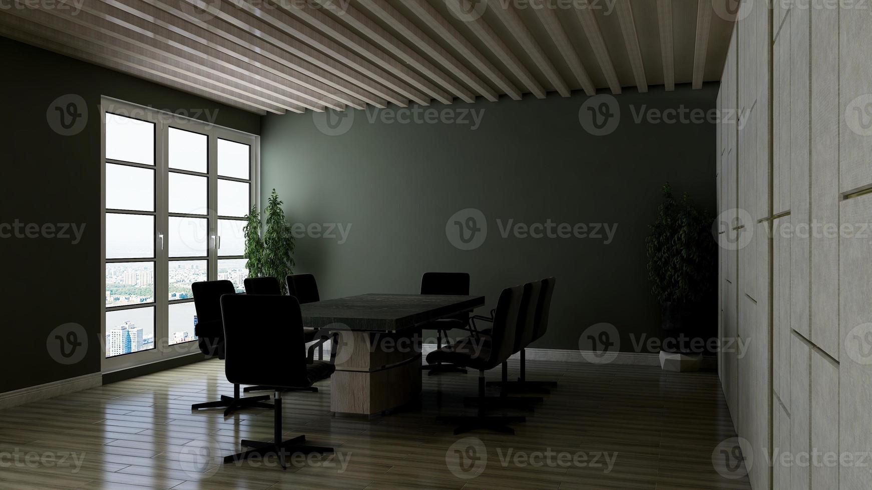 3D render modern meeting room mockup - office interior design photo