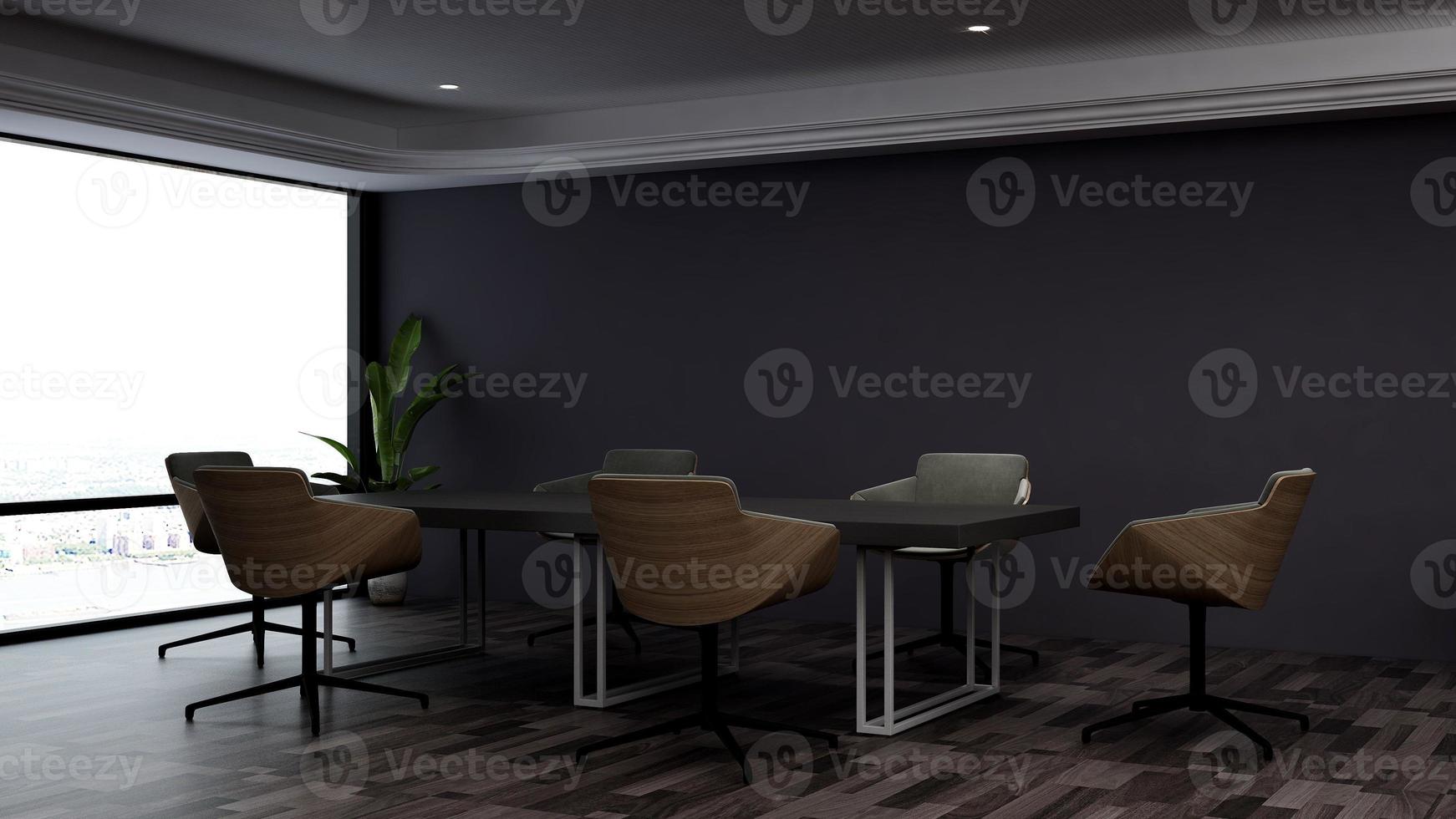 3D render office workspace modern meeting room mockup photo