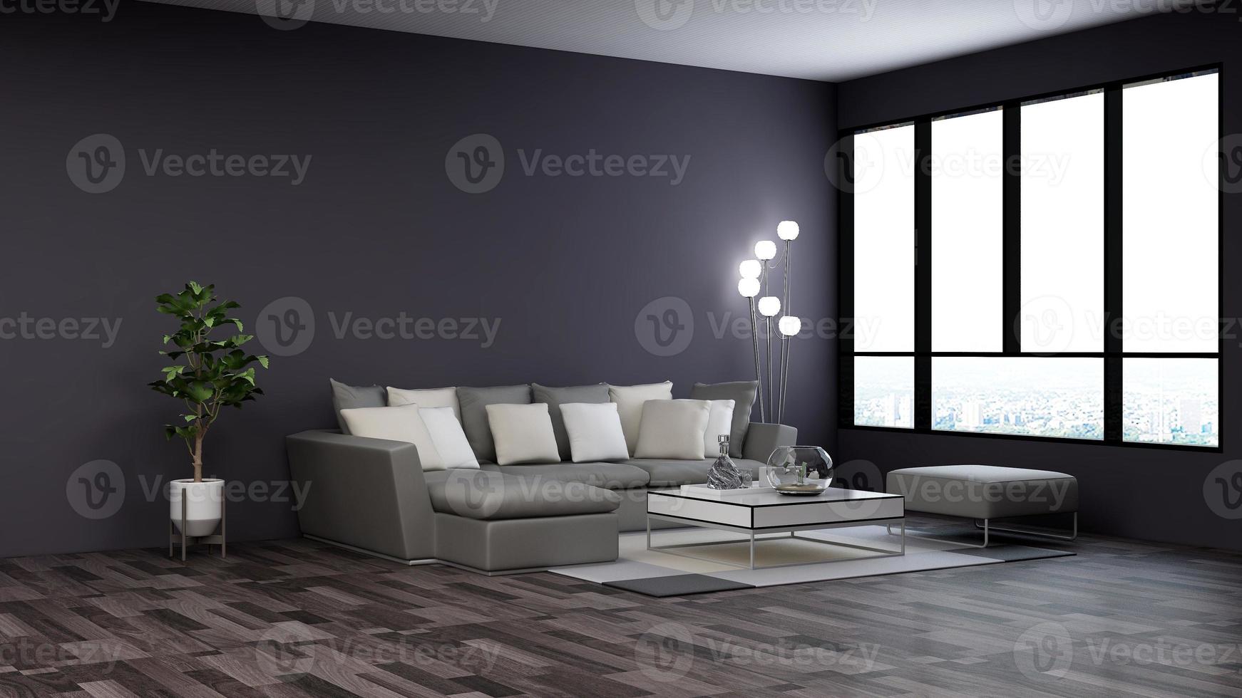 3d render executive lounge wall mockup design photo