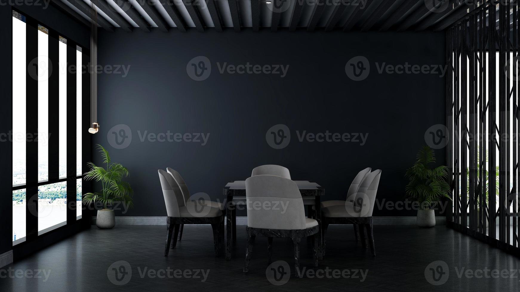 3D render office workspace modern meeting room mockup photo