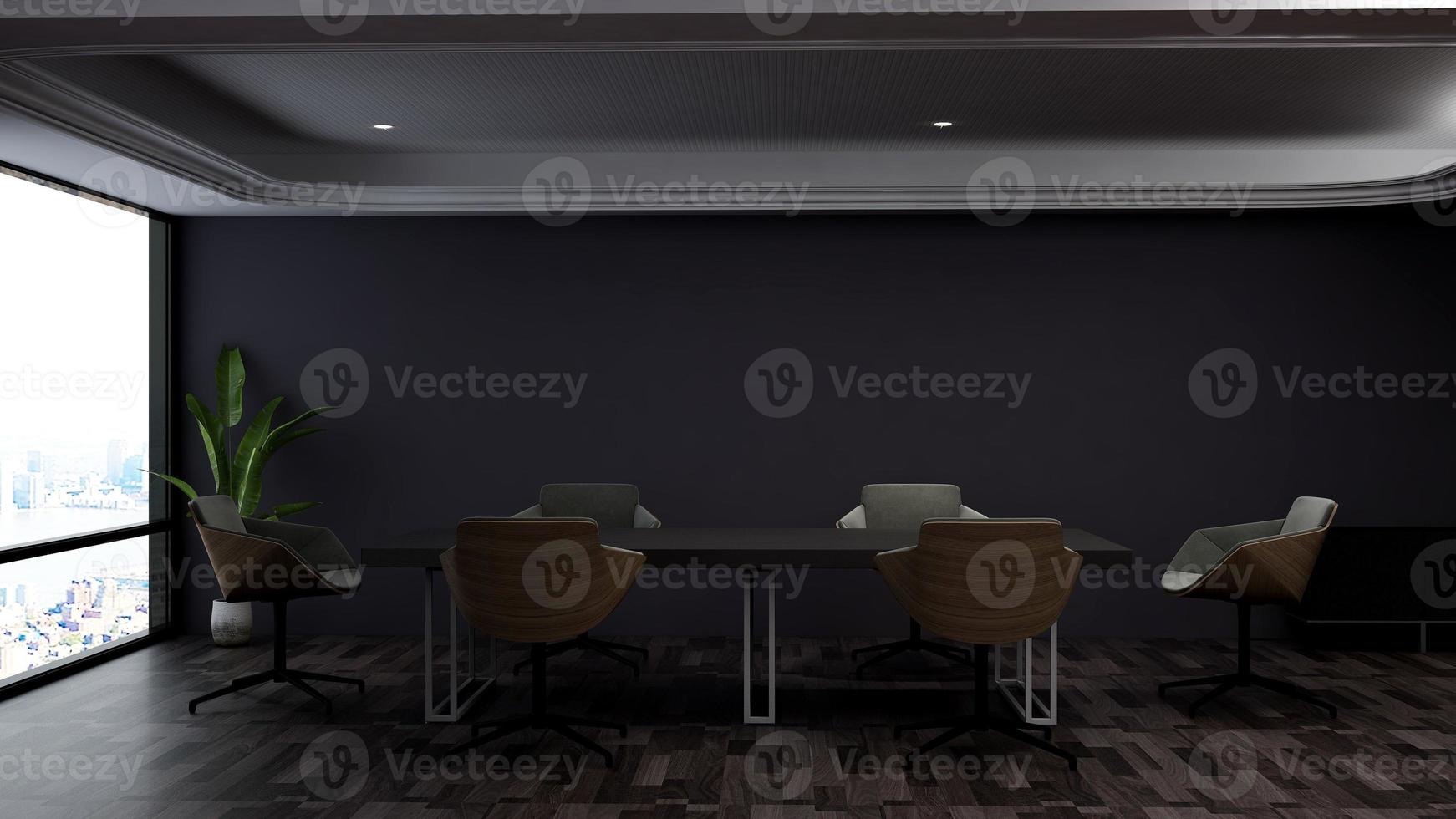 3D render office workspace modern meeting room mockup photo